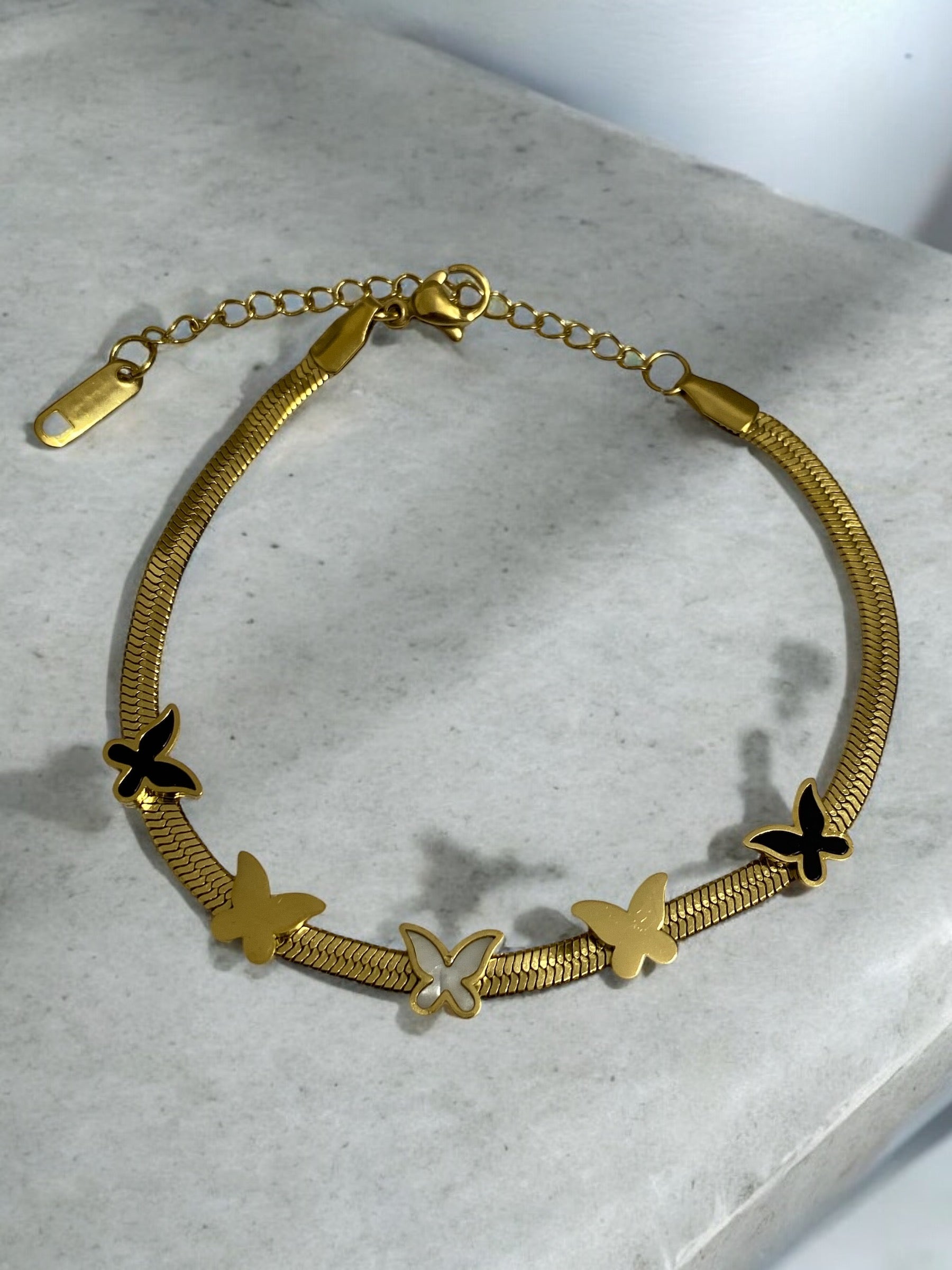 Elegant Anti-Tarnish Butterfly Charm Bracelet